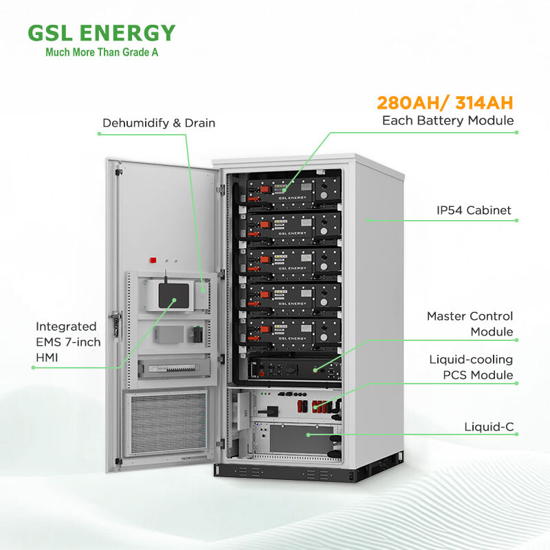 125kVA 232kWh 液体冷却式エネルギー貯蔵キャビネット | GSL ENERGY